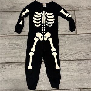 Gymboree Skeleton Print Funny Bone Black Onesie Costume 18-24M